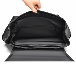 Men casual travel backpack lightweight oxford laptop school bag stylish daily use black