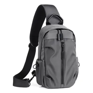 Men's Oxford Cloth Sling Bag Multi Pocket Casual Chest Bag Waterproof Daily Commute Travel Crossbody Bag
