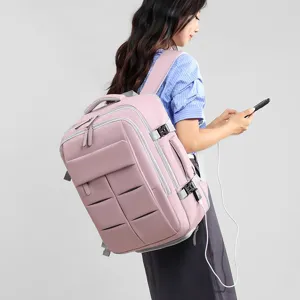 Large capacity multi-function travel backpack stylish business laptop bag for women daily use.