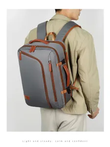 Vue de détail du sac à dos pour ordinateur portable homme affaires, imperméable.