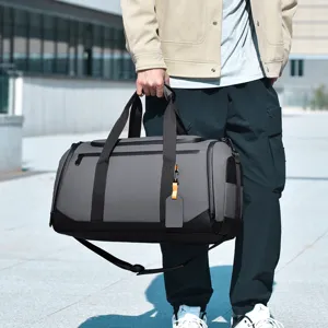 Waterproof travel duffel bag for men, large capacity gym bag and business weekender.