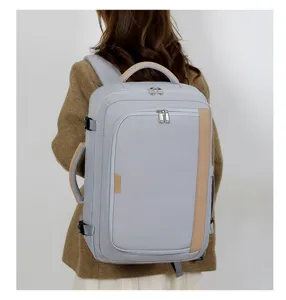 Multifunktionaler Business-Reiserucksack mit großem Fassungsvermögen und grauem Design.