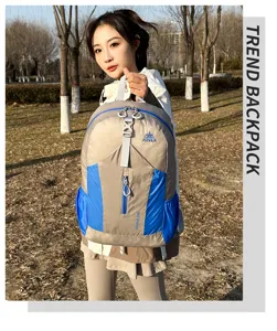 Lightweight outdoor backpack with 29L capacity, casual color-block travel daypack for daily use.