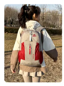 Outdoor lightweight foldable hiking backpack detail view showcasing large capacity design.