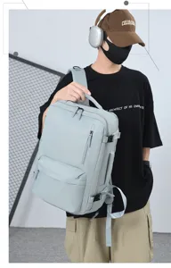 Large capacity business travel backpack for men and women, waterproof durable multi-pocket design.