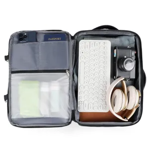 Business travel laptop backpack for men, large capacity waterproof oxford commuter bag.