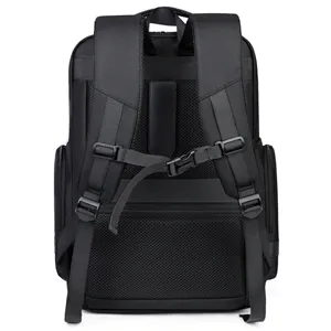 Men's Business Waterproof Large Capacity Nylon Travel Laptop Backpack Commuter Casual Bookbag With USB Charging Port
