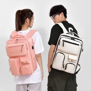 Fashion multi-pocket casual laptop backpack for commuting, travel, and daily use.