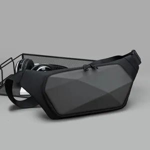 Borsa da Petto per Uomo Multifunzionale Impermeabile Borsa a Tracolla Casual Streetwear Moda Sling Bag Borsetta Geometrica