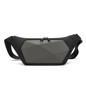 Borsa a tracolla geometrica elegante da uomo resistente mini marsupio borsa da petto sport fitness