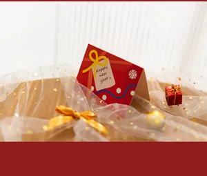 Neujahr Klappgrußkarte mit süßem Design, perfekte Segenskarte für Feiertagsgeschenke und Deko.