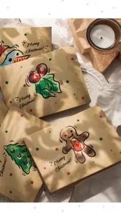 Ensemble de cartes de vœux de Noël vintage avec de jolies illustrations pour les fêtes.