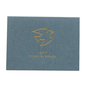 Gold foil stamping thank you greeting card minimalist business birthday message card