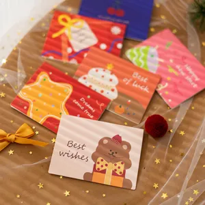 Süße Cartoon Neujahr Klappkarten Set, schöne Grußkarten für Kinder Geschenke Feiertag.