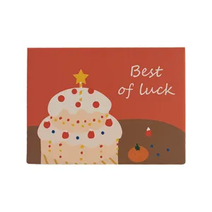 Süße Cartoon-Torte Grußkarte mit Best of Luck Text für Neujahrs- und Feiertagsgeschenke.