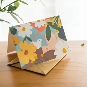 Elegant floral greeting card with exquisite gold foil design for birthday and holiday gifting.