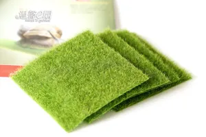 Artificial fake moss turf mats for DIY micro landscape miniature garden home decor craft projects.