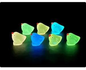 Mini luminous resin chick figurines for micro landscape, fairy garden, and cute desk decor.