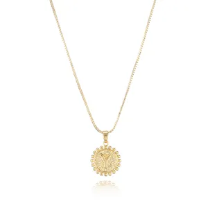 Vergoldete Y Buchstaben Halskette mit Münzen Anhänger und feiner Kette für Damen Mode.