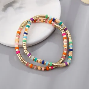 Boheems Vintage Veelkleurige Halfedelsteen Kralen Armband Voor Dames Handgemaakte Verguld Koper Ethische Sieraden Cadeau