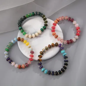 Ethnic Handmade Multi-Color Abacus Bead Bracelet Fashion Semi-Precious Stone Beaded Bangle For Women Men Unisex Daily Jewelry