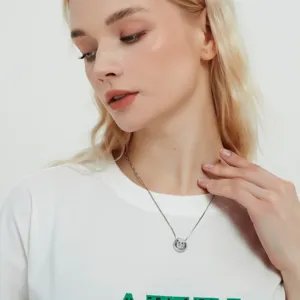 European and American trendy stainless steel letter necklace, chic sliding clavicle chain for women.