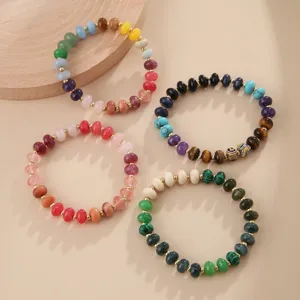 Colorful semi-precious stone abacus bead bracelet bohemian handmade fashion jewelry wholesale