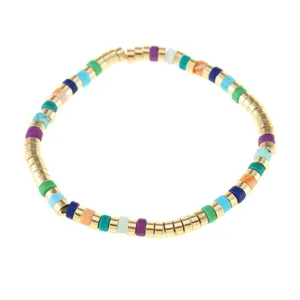 Bohemien kleurrijke kraal armband verguld metaal halfedelsteen sieraden voor vrouwen