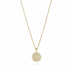 Gold plated rhinestone letter D pendant necklace for women chic clavicle chain fashion jewelry
