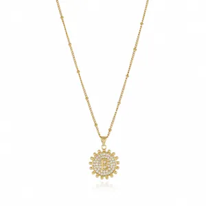 Gold letter E pendant necklace sparkling zircon clavicle chain fashion jewelry chic design