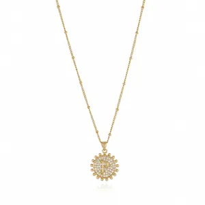 Gold-plated letter P pendant necklace with sparkling cubic zirconia, chic clavicle chain for women.