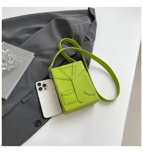 Borsa a tracolla alla moda con design da giacca verde per donne borsa quadrata casual elegante