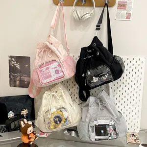 Zaino ita con coulisse e finestra trasparente carino zaino casual per la scuola giorno