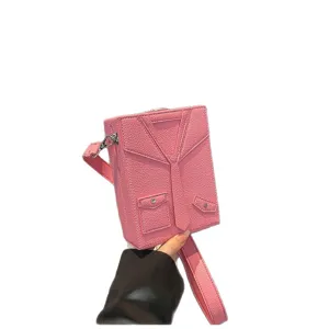 Borsetta tracolla donna design cravatta abito novità rosa, bella borsa spalla chic.