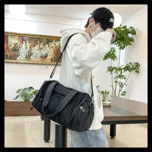 Black travel duffel bag large capacity gym sports bag for men and women daily use