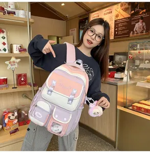 Wald-Stil Studenten Rucksack große Kapazität süße rosa Schultasche für jugendliche Mädchen