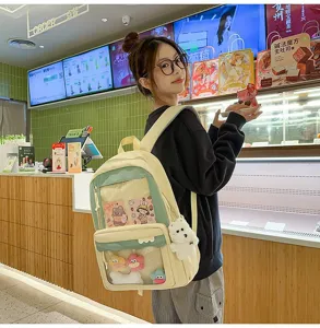 Sac à dos ita transparent japonais cartable décontracté mignon grande capacité usage quotidien