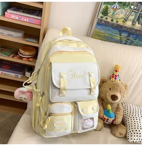 Waldstil Studenten Rucksack mit vielen Taschen grosse Kapazitaet College Schulbeutel