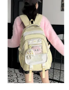 Süßer ästhetischer Schülerrucksack mit großem Fassungsvermögen und transparenter Tasche.