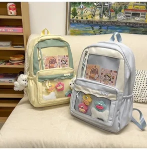 Sac à dos japonais transparent style ita grand sac d'école loisir grande capacité