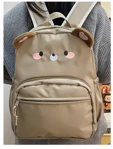Zaino carino con orecchie di orso per donne borsa da scuola tela casual viaggio quotidiano