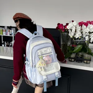 Lässiger Campus-Stil Schulrucksack großer Kapazität für Schüler, süßer Rucksack für Mädchen.