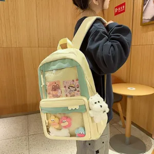 Sac à Dos Ita Transparent Style Japonais Sac d'École Étudiant Sac de Livres en Nylon Décontracté Avec Fenêtre Claire Pour Filles