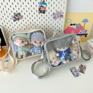 Transparent Ita Bag Crossbody Clear Window Backpack for 20cm Cotton Dolls Cute Anime Bag