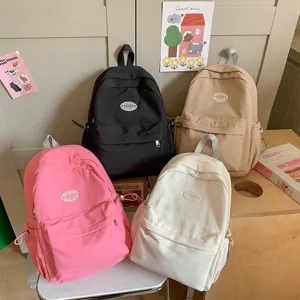 Damen Mini Rucksack Koreanischer Stil Nylon Kleiner Schulrucksack Für Mädchen Lässiger Pendler Rucksack Süß Pink Schwarz Weiß Khaki