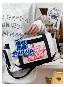 Anime ita bag large capacity canvas messenger shoulder bag for students and cosplay fans daily use.