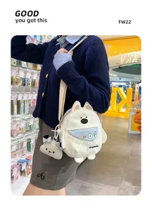 Joli sac bandouliere chiot dessin anime style japonais sac a epaule decontracte pour filles mode