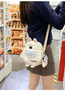 Joli sac bandoulière chien de dessin animé style japonais sac décontracté pour filles et femmes.
