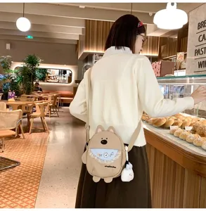 Sac bandoulière mignon chien de dessin animé pour femmes, sac de téléphone style japonais.
