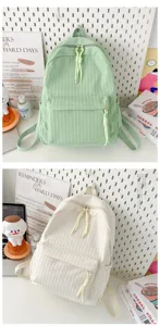 Sac à dos grand capacité style coréen pour étudiant mode frais cartable pour voyage et trajet quotidien